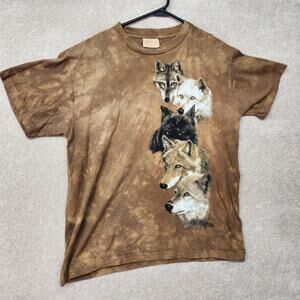 Vintage The Mountains tye dye Wolf Museum Tee Size Large